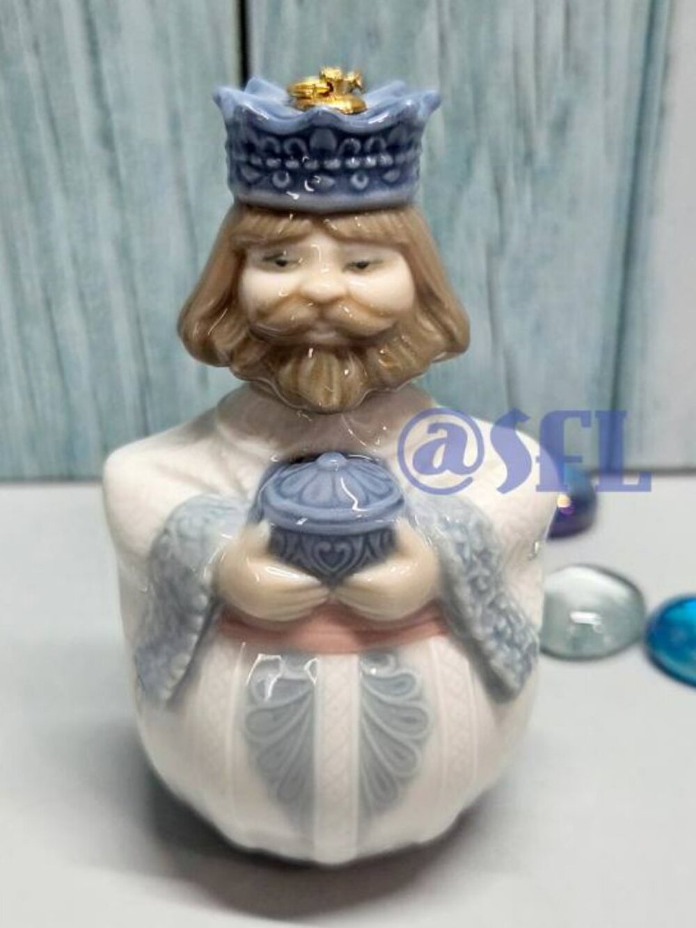 Vtg Lladro King Gaspar Christmas Ornament No 6380 With OG Label 125 Mint Retired